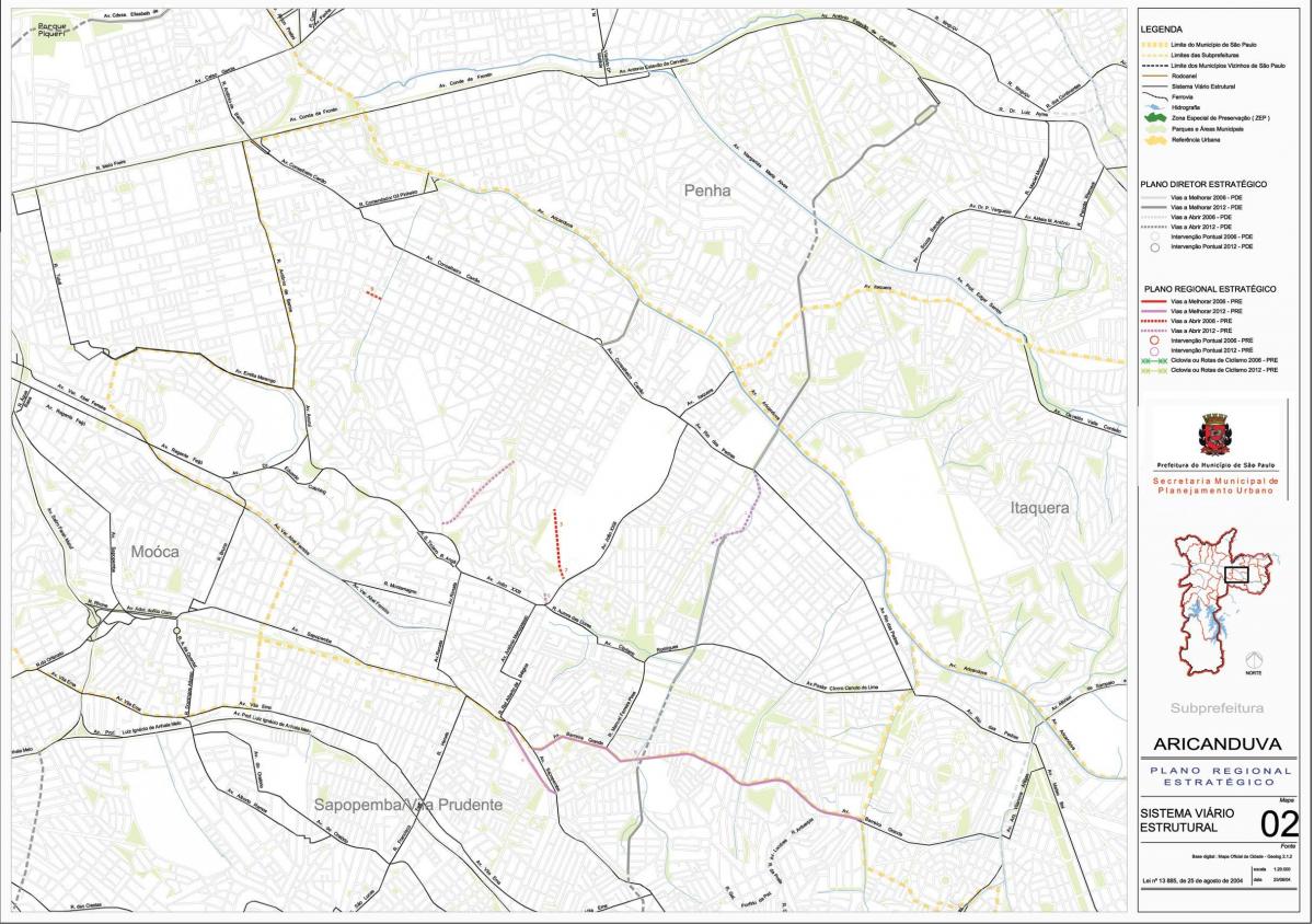 Mappa di Aricanduva-Vila Formosa São Paulo - Strade