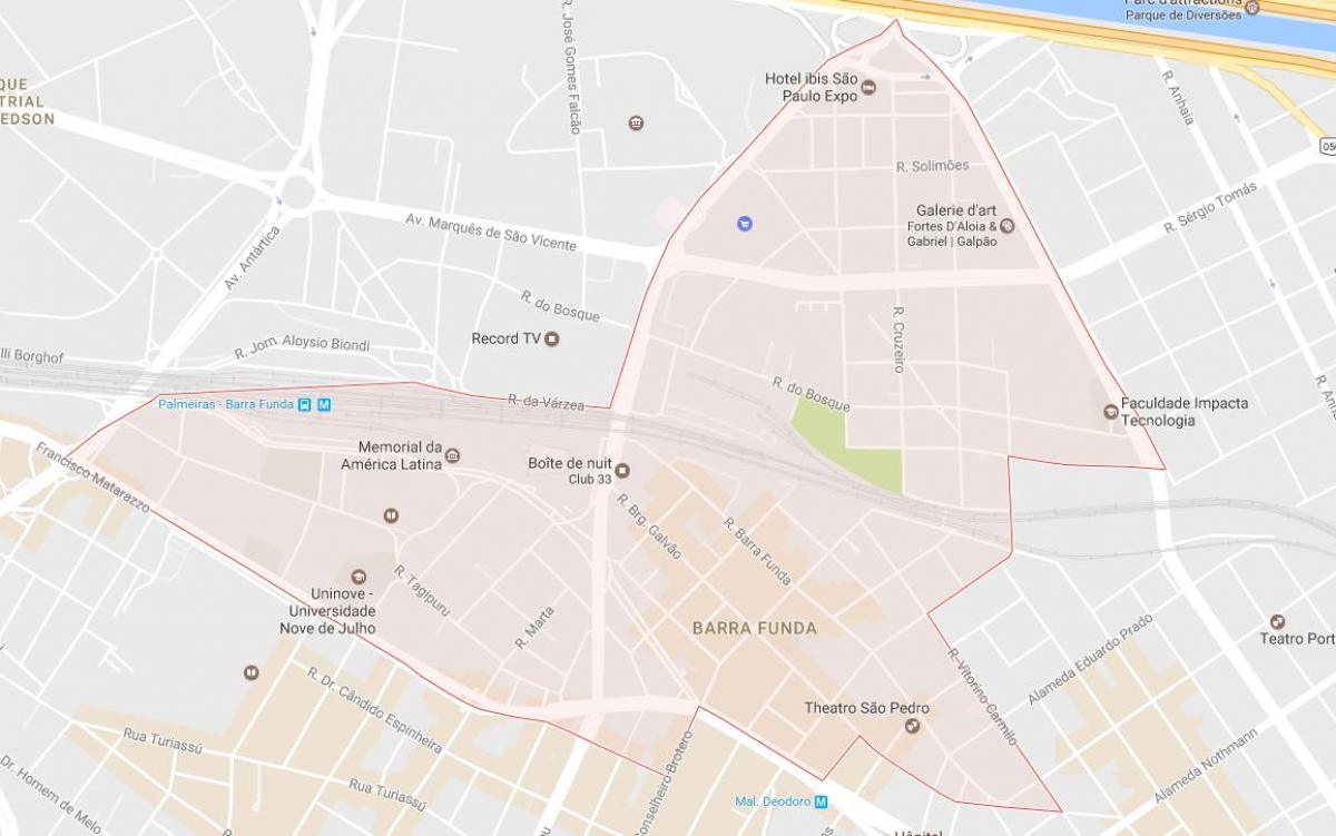 Mappa di Barra Funda São Paulo