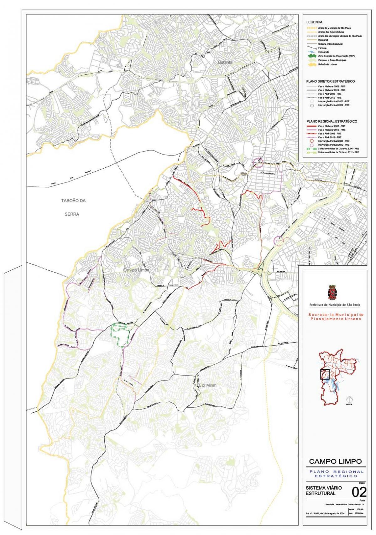 Mappa di Campo Limpo São Paulo - Strade