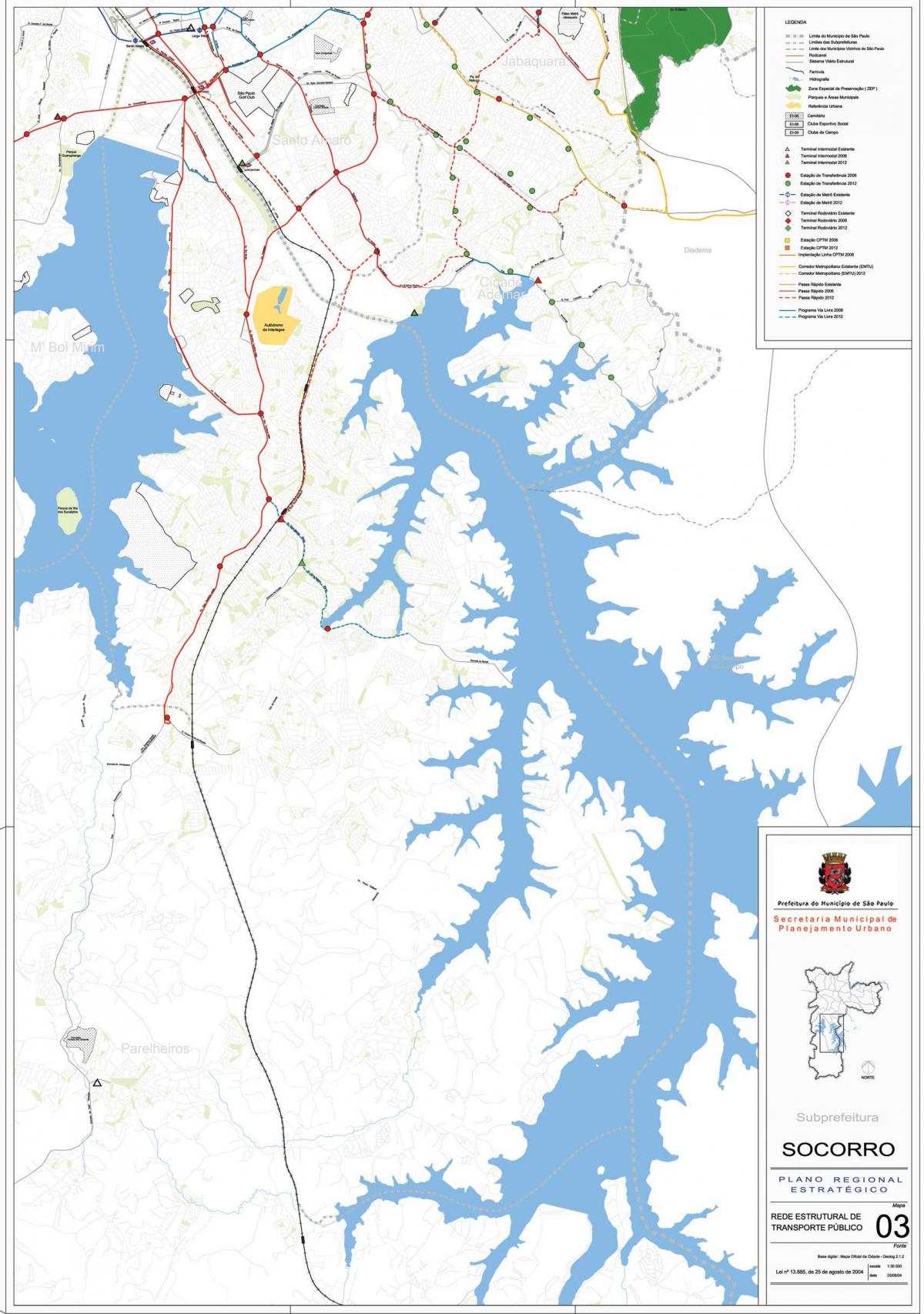 Mappa di Capela do Socorro São Paulo - trasporti Pubblici