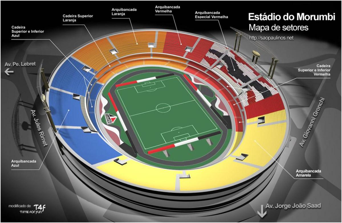 Mappa di Cícero-Pompeu de Toledo São Paulo stadio