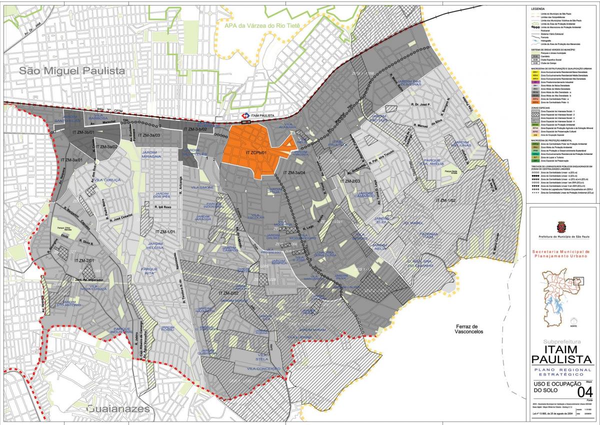 Mappa di Itaim Paulista - Vila Curuçá São Paulo - Occupazione del suolo