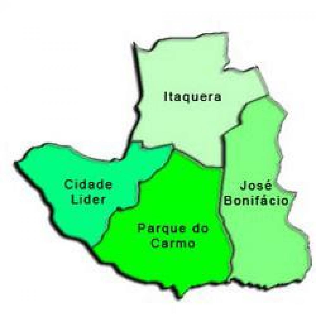 Mappa di Itaquera sub-prefettura