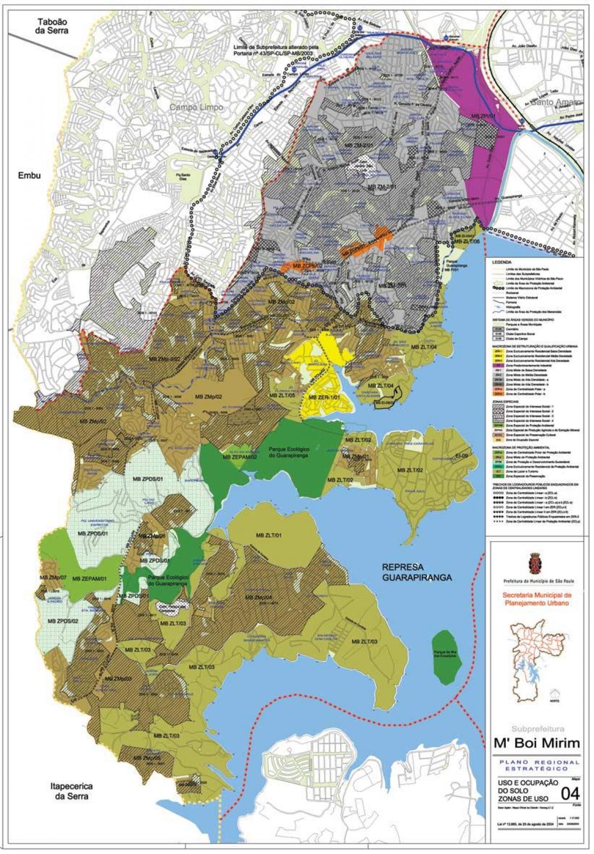 Mappa di M'Boi Mirim São Paulo - Occupazione del suolo