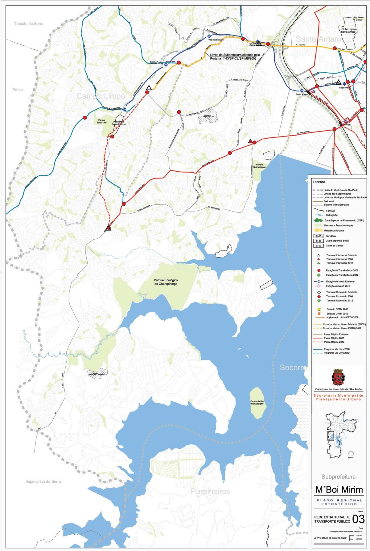 Mappa di M'Boi Mirim São Paulo - trasporti Pubblici