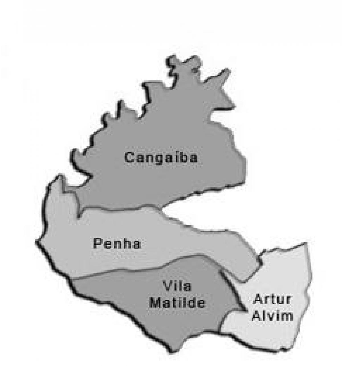 Mappa di Penha sub-prefettura