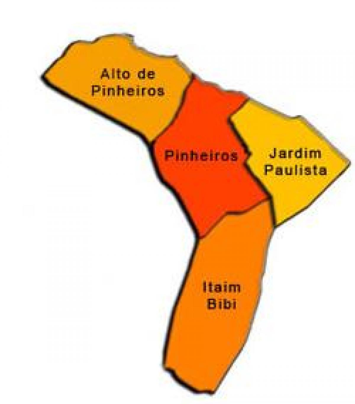 Mappa di Pinheiros sub-prefettura