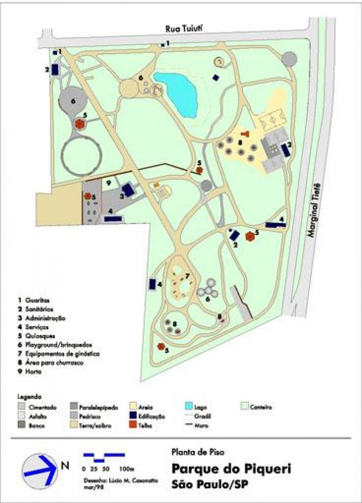 Mappa di Piqueri São Paulo Parco