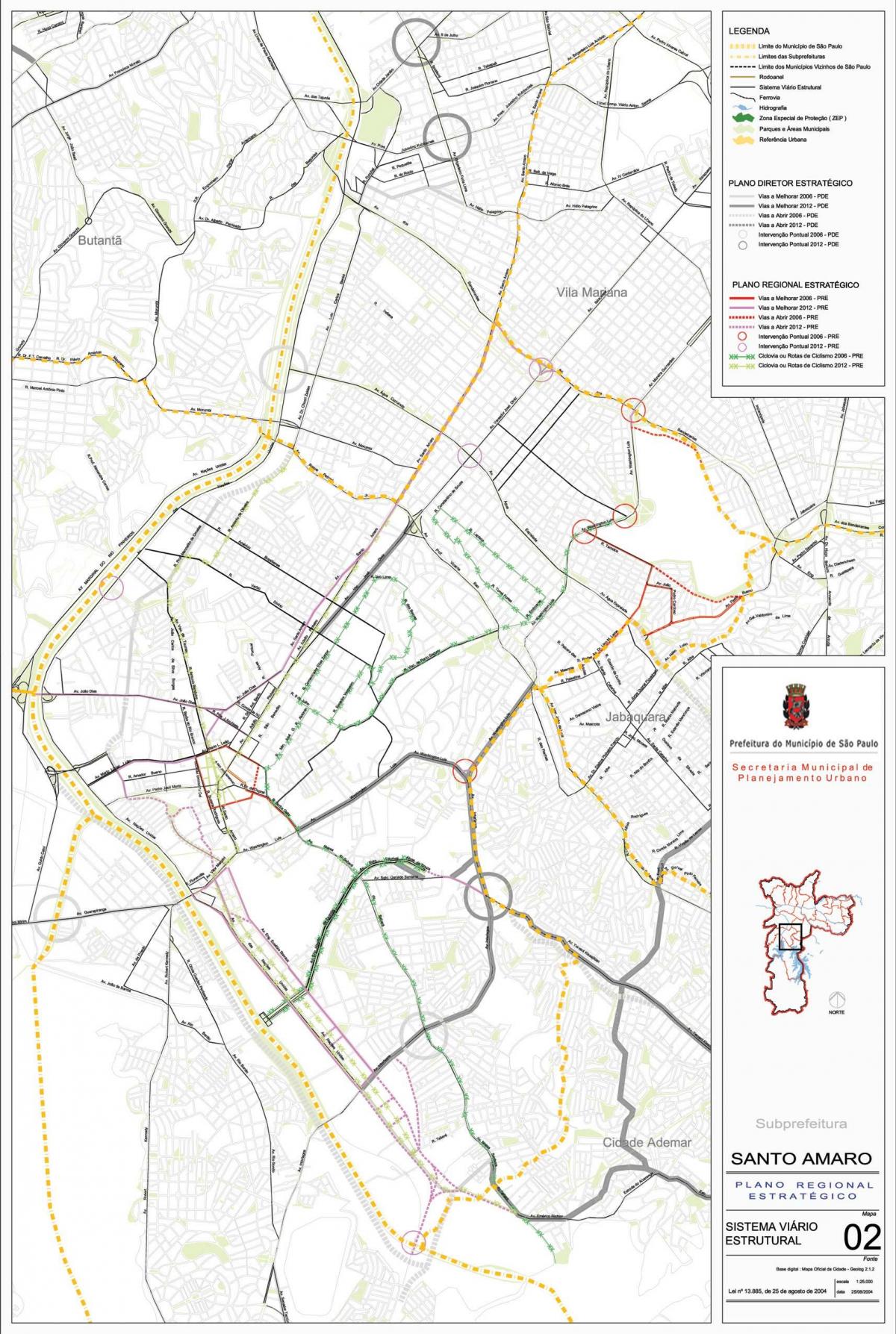 Mappa di Santo Amaro São Paulo - Strade