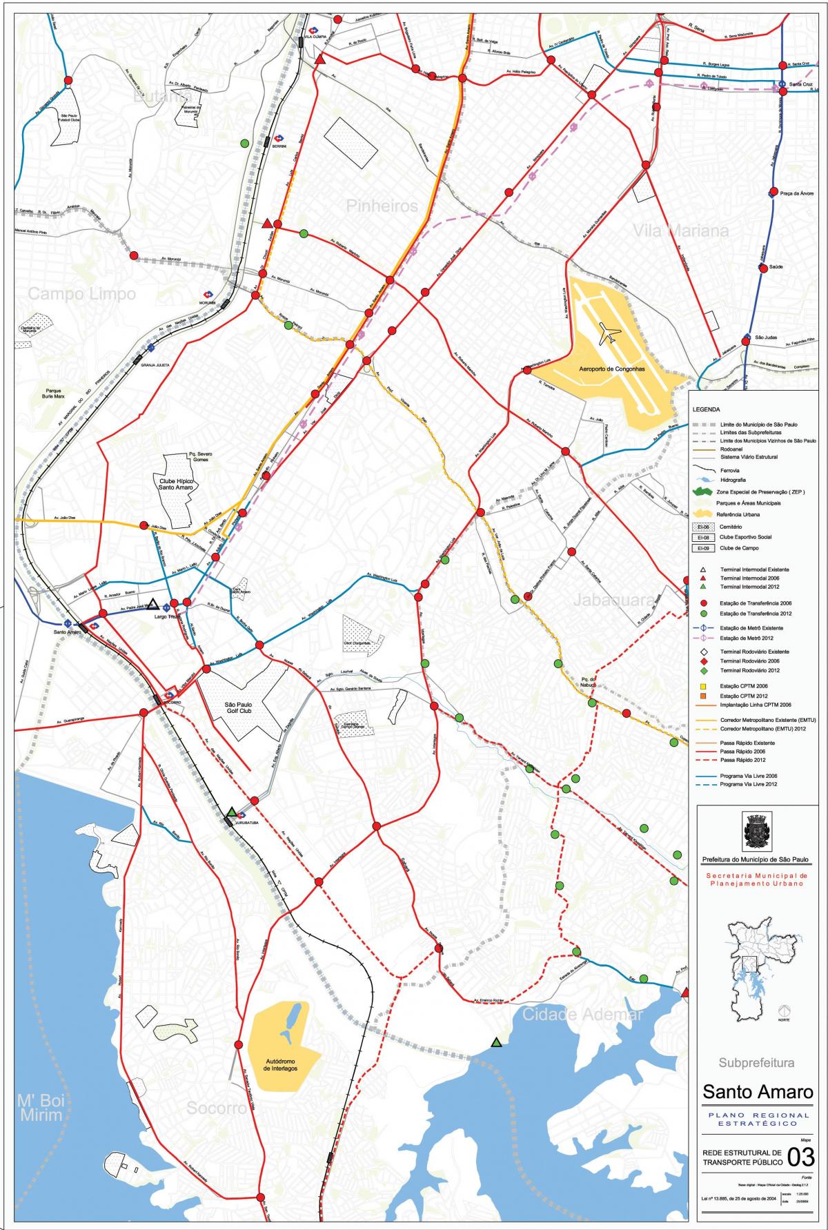 Mappa di Santo Amaro São Paulo - trasporti Pubblici