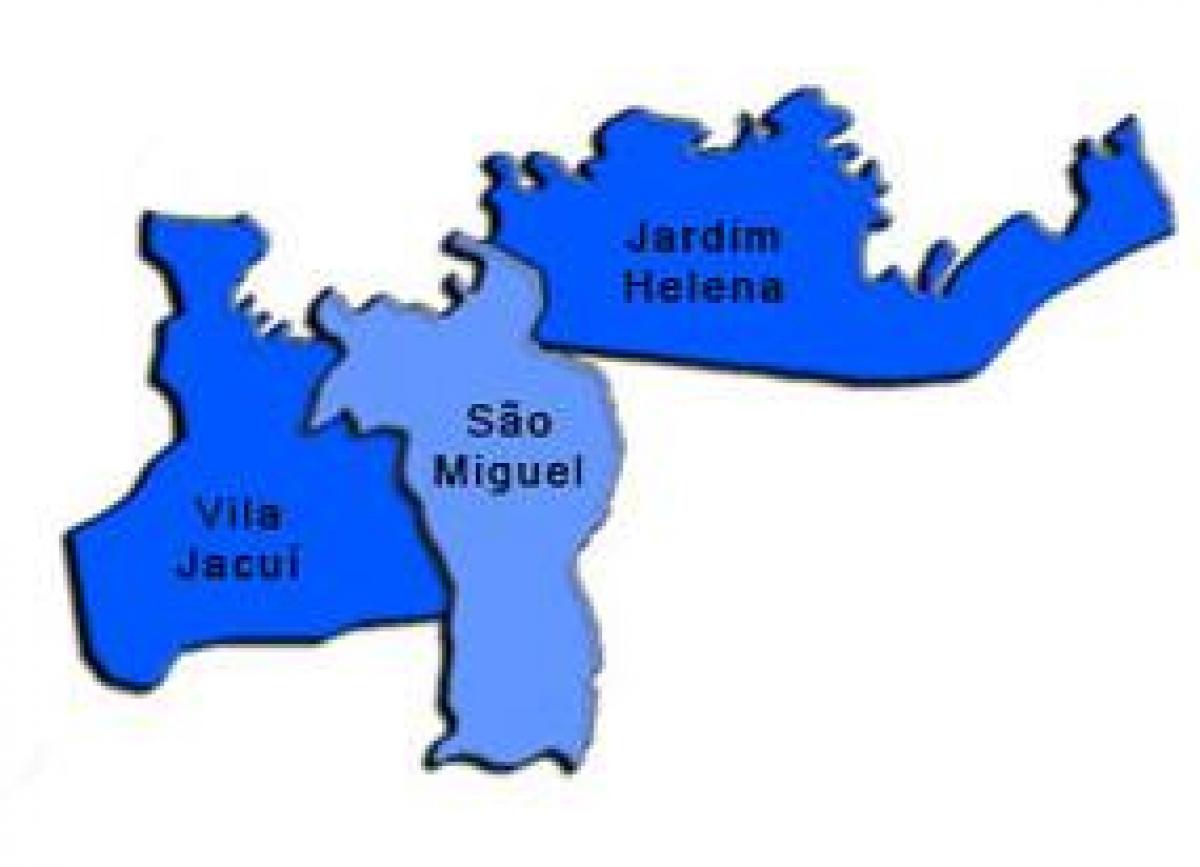 Mappa di São Miguel Paulista sub-prefettura