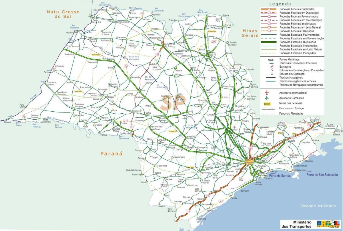 Mappa di São Paulo autostrade