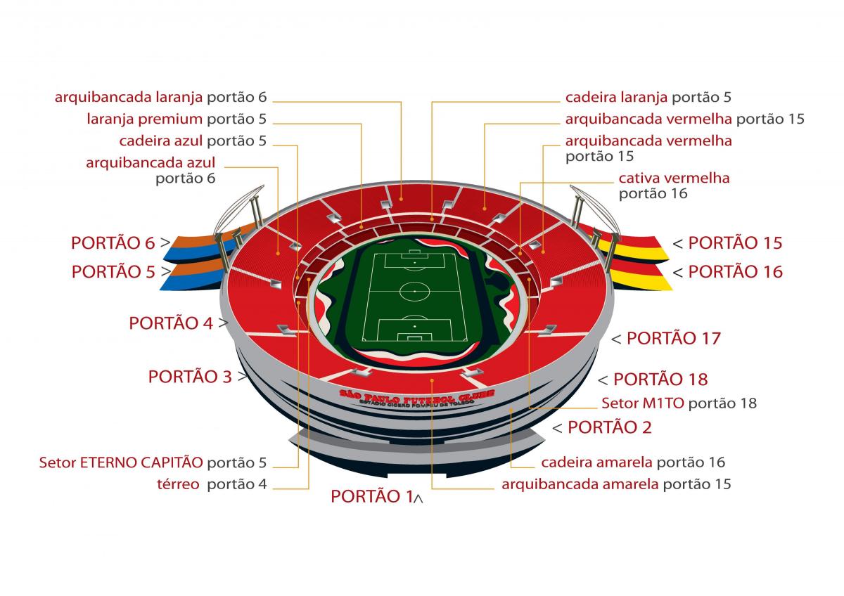 Mappa di São Paulo Morumbi stadium