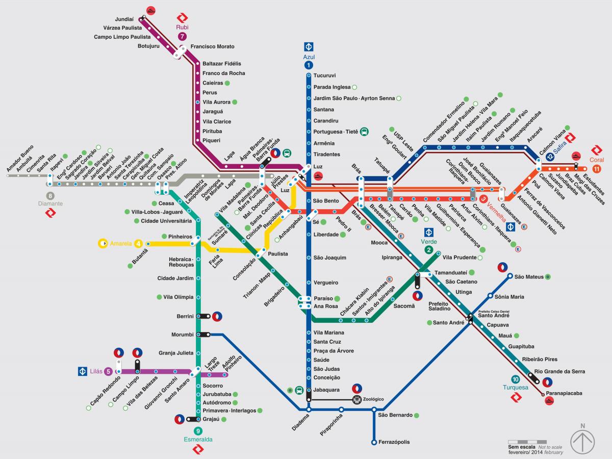 Mappa di São Paulo trasporti