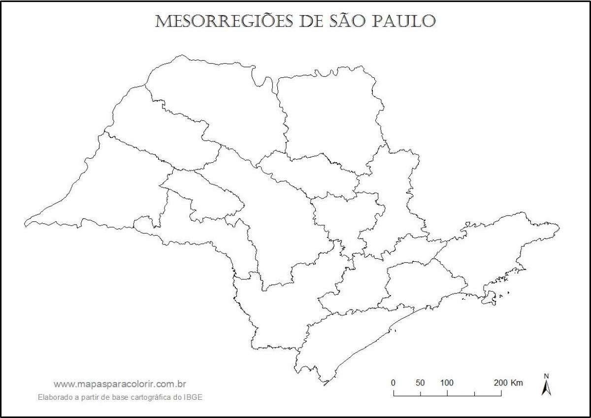 Mappa di São Paulo - vergine regioni