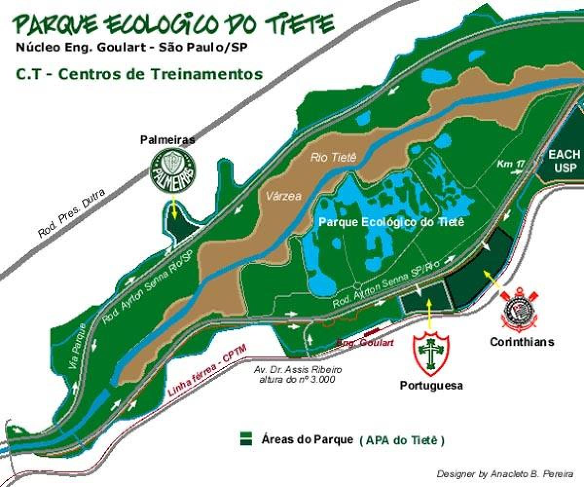 Mappa di Tiete, il Parco Ecologico