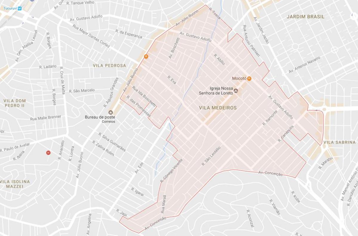 Mappa di Vila Medeiros São Paulo