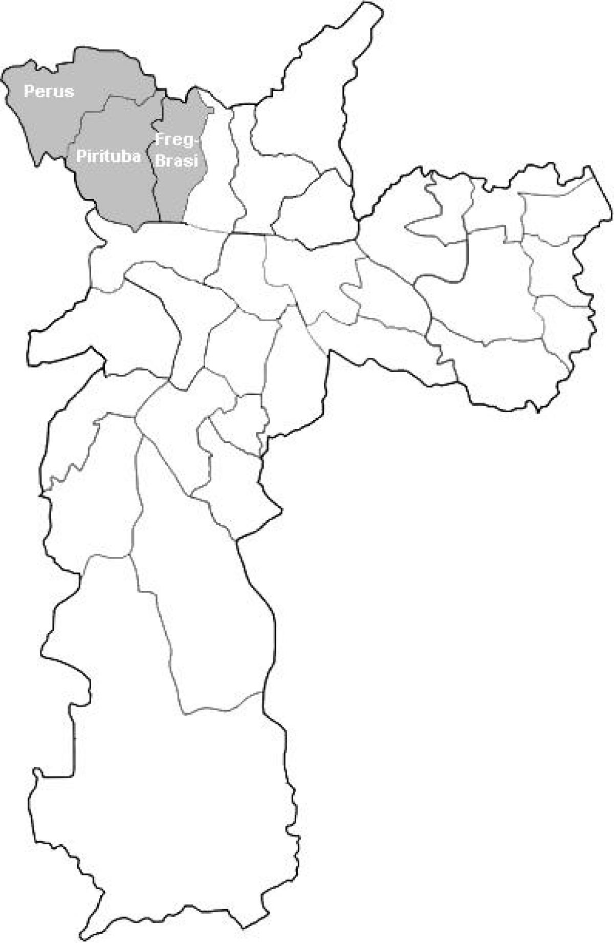 Mappa della zona di Noroeste São Paulo