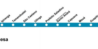 Mappa di CPTM São Paulo - Linea 10 - Turchese