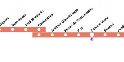 Mappa di CPTM São Paulo - Linea 11 - Corallo