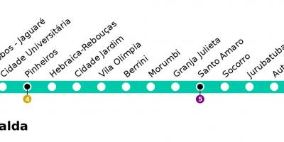 Mappa di CPTM São Paulo - Linea 9 - Esmeraude