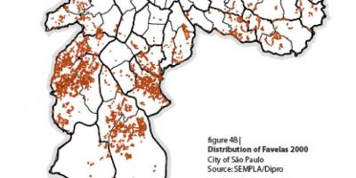 Mappa delle favelas di San Paolo