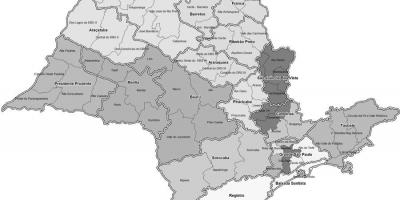 Mappa di São Paulo in bianco e nero