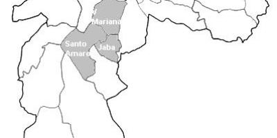 Mappa della zona Centro-sud di São Paulo