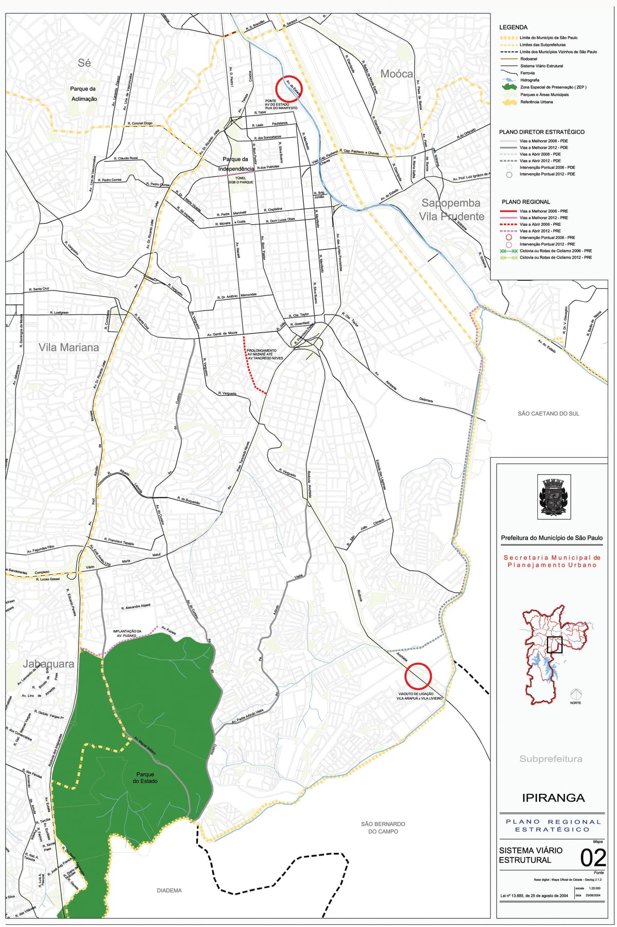 Mappa di) San Paolo - Strade