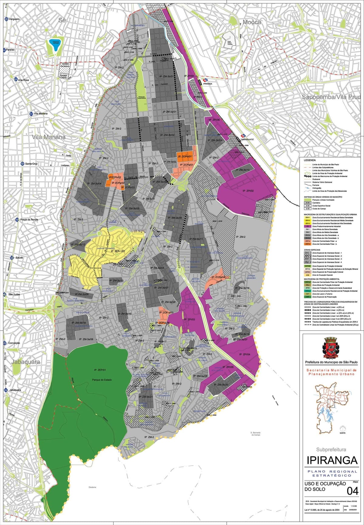 Mappa di) San Paolo - Occupazione del suolo