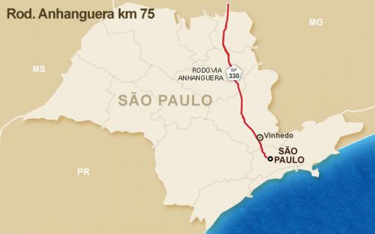 Mappa di Anhanguera autostrada - SP 330