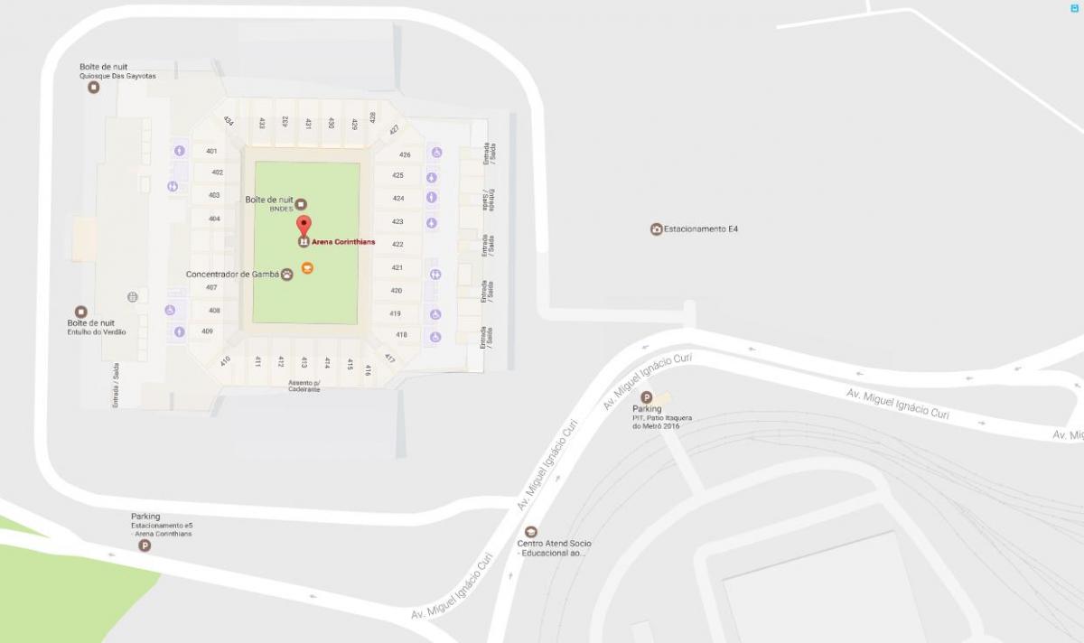Mappa di Arena Corinthians - Accesso