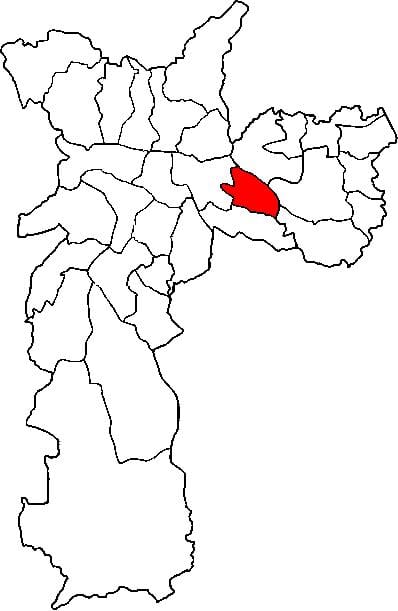 Mappa di Aricanduva-Vila Formosa sub-prefettura di São Paulo