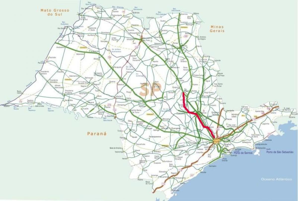Mappa di Bandeirantes autostrada - SP 348