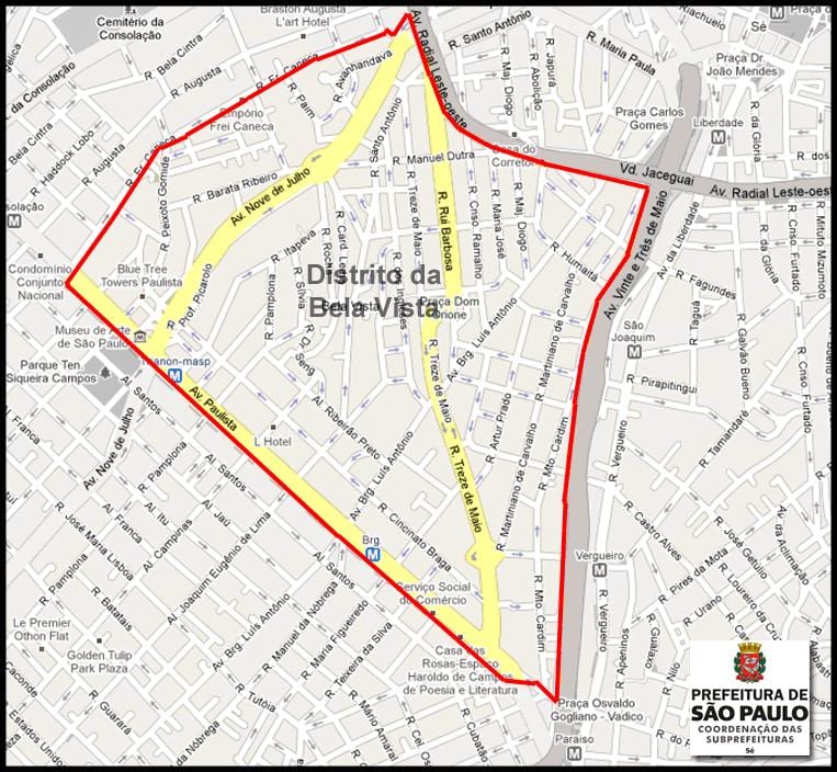 Mappa di Bela Vista, São Paulo