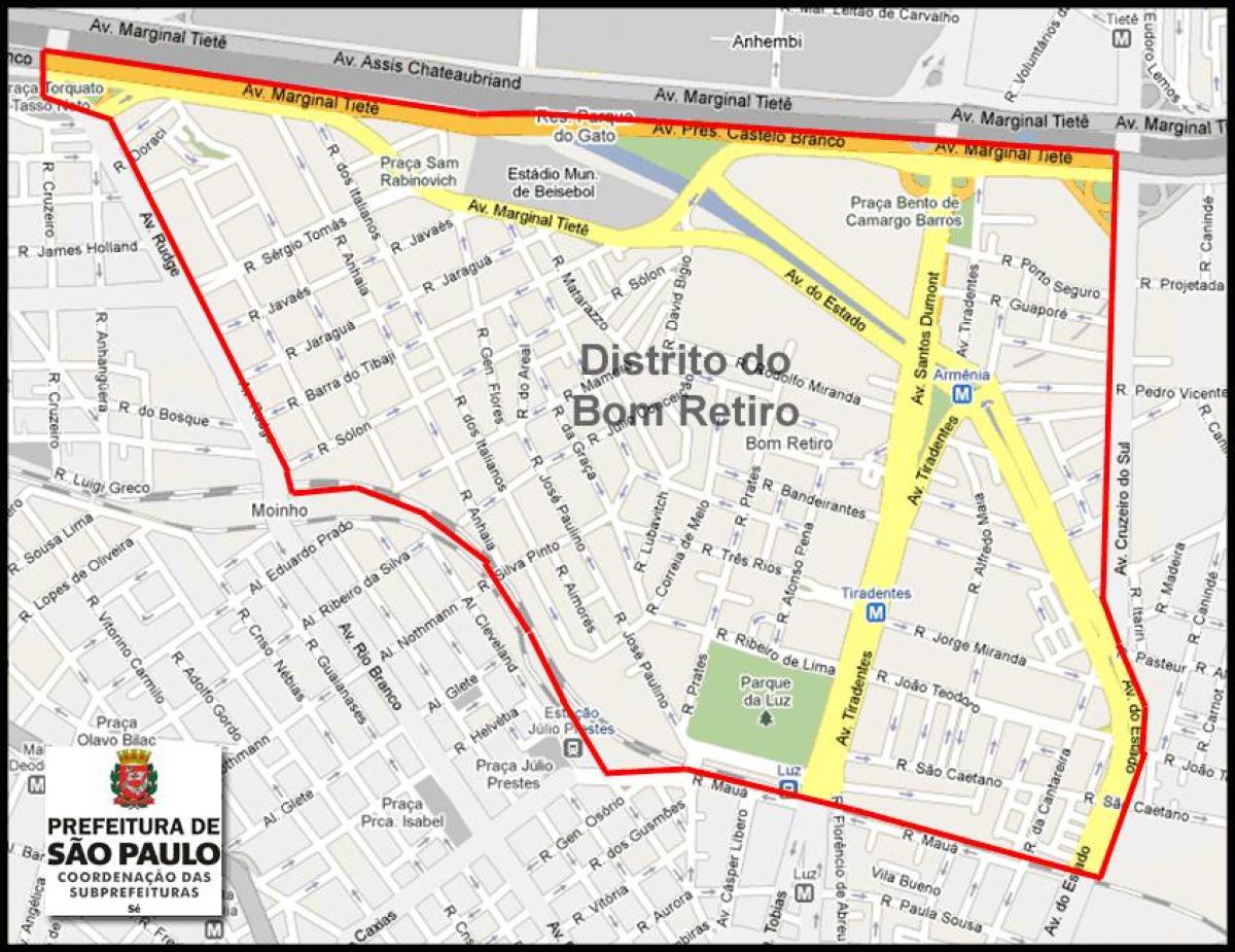 Mappa di Bom Retiro São Paulo