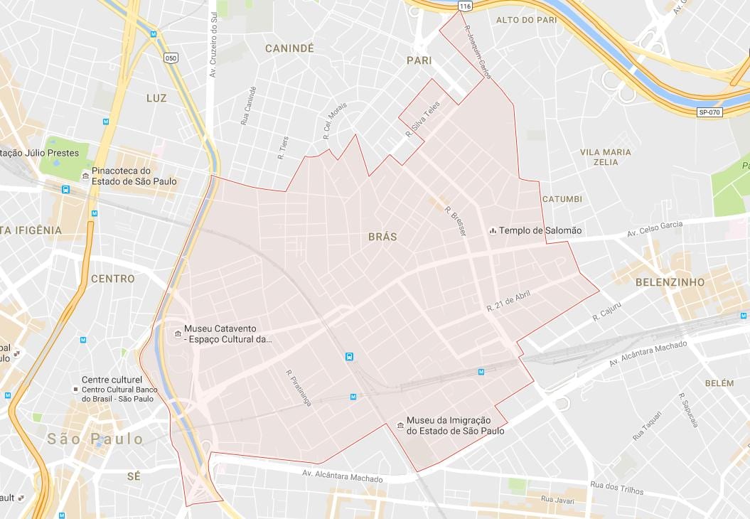 Mappa di Brás São Paulo