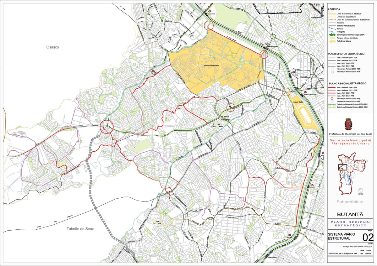 Mappa di Butantã São Paulo - Strade