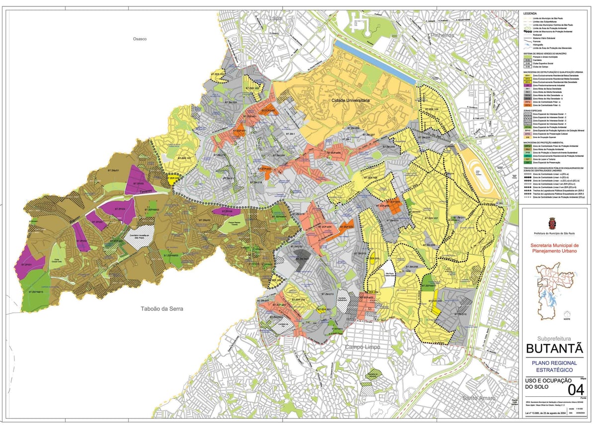 Mappa di Butantã São Paulo - Occupazione del suolo