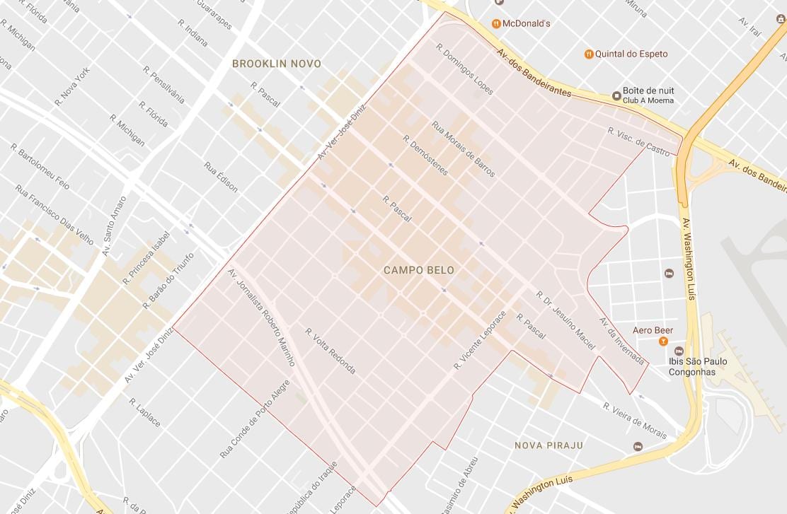 Mappa di Campo Belo São Paulo