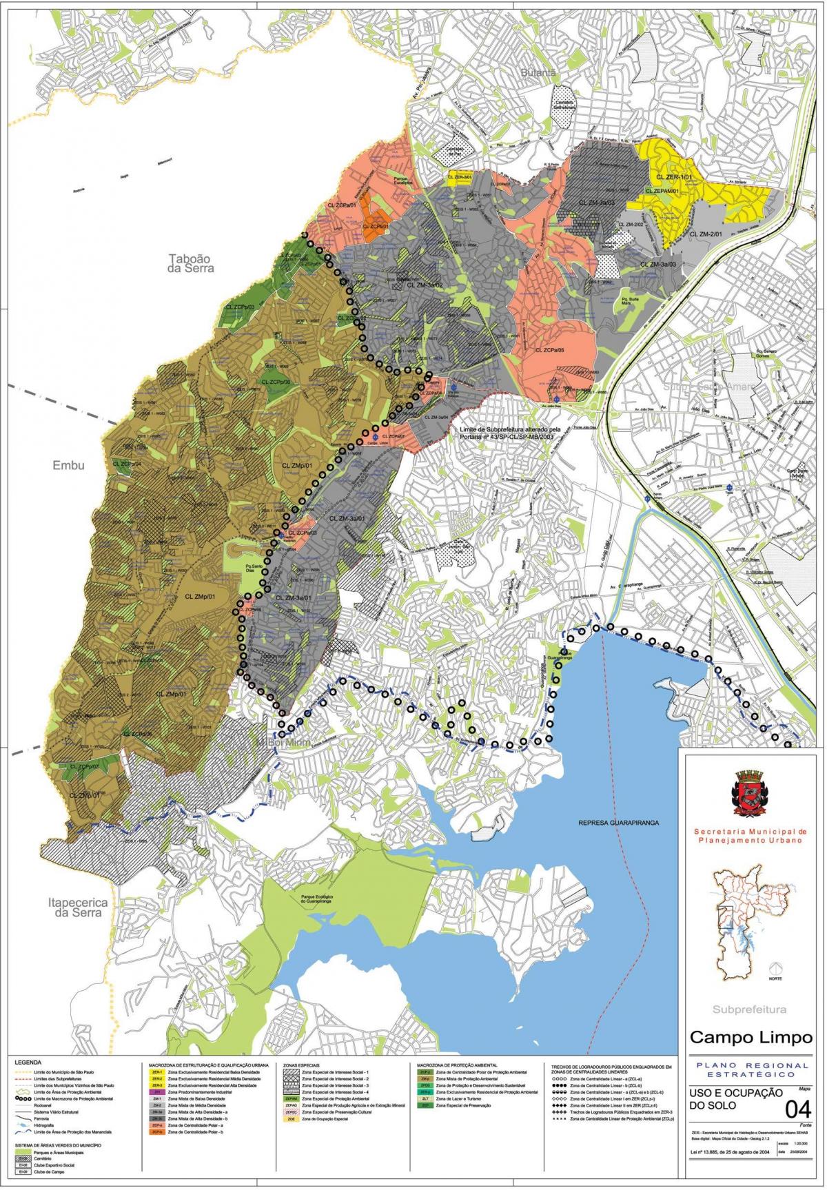 Mappa di Campo Limpo São Paulo - Occupazione del suolo