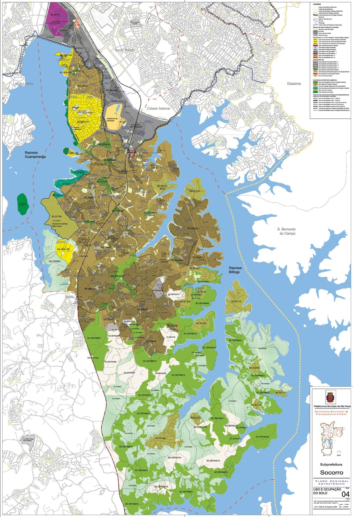 Mappa di Capela do Socorro São Paulo - Occupazione del suolo