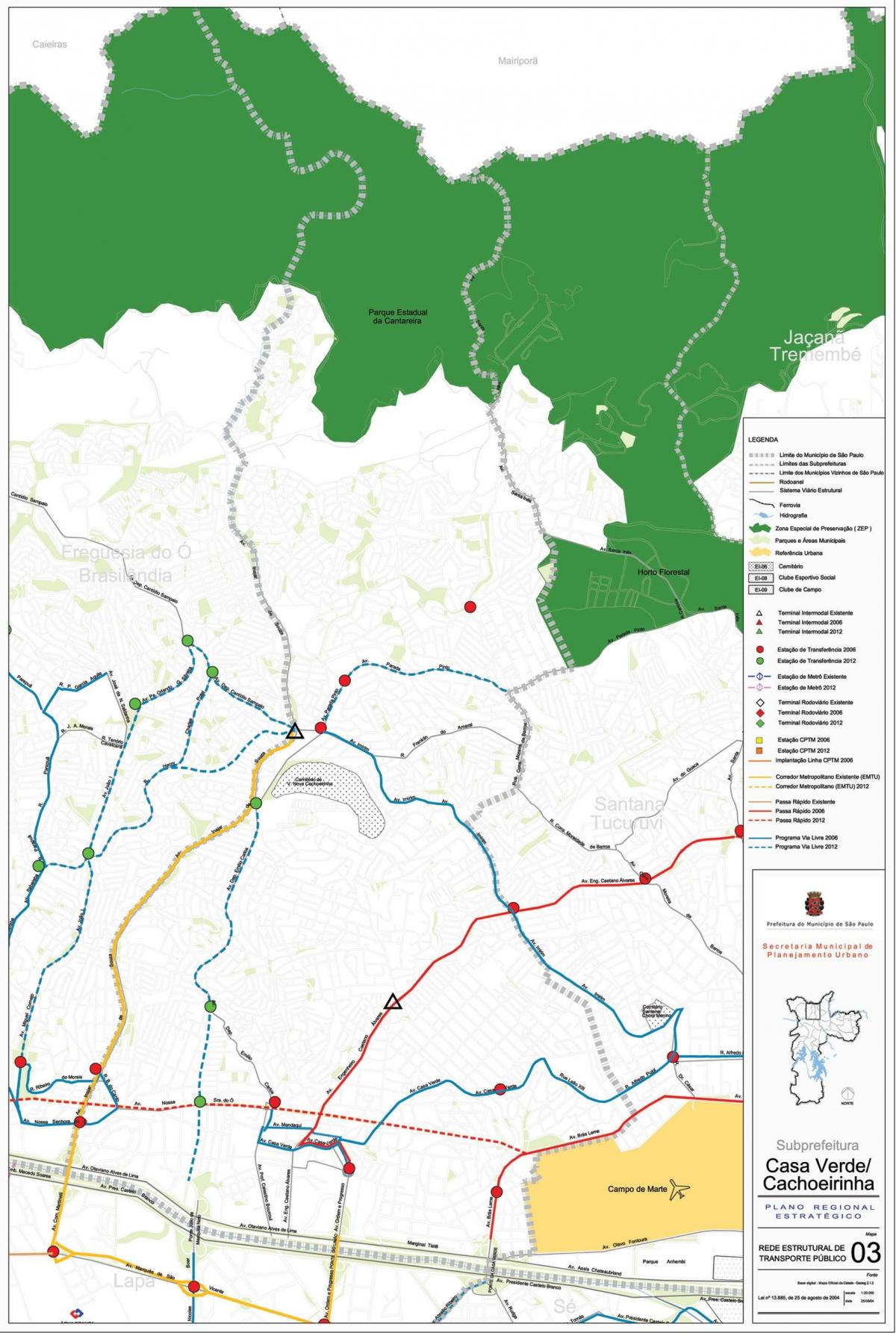Mappa di Casa Verde San Paolo - trasporti Pubblici
