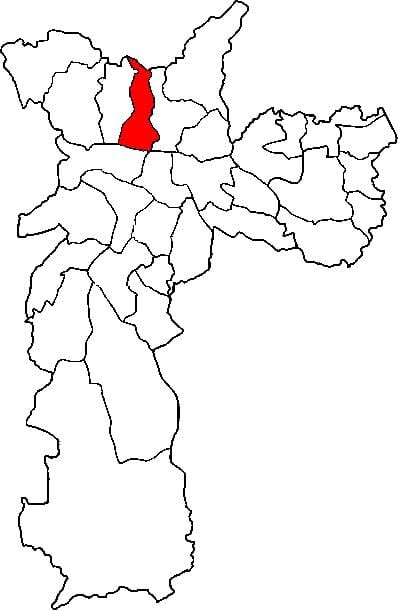 Mappa di Casa Verde sub-prefettura di São Paulo