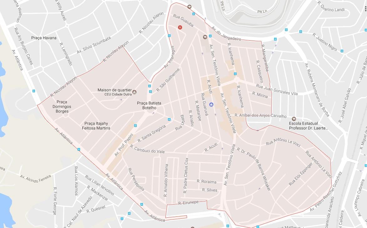 Mappa di Cidade Dutra São Paulo