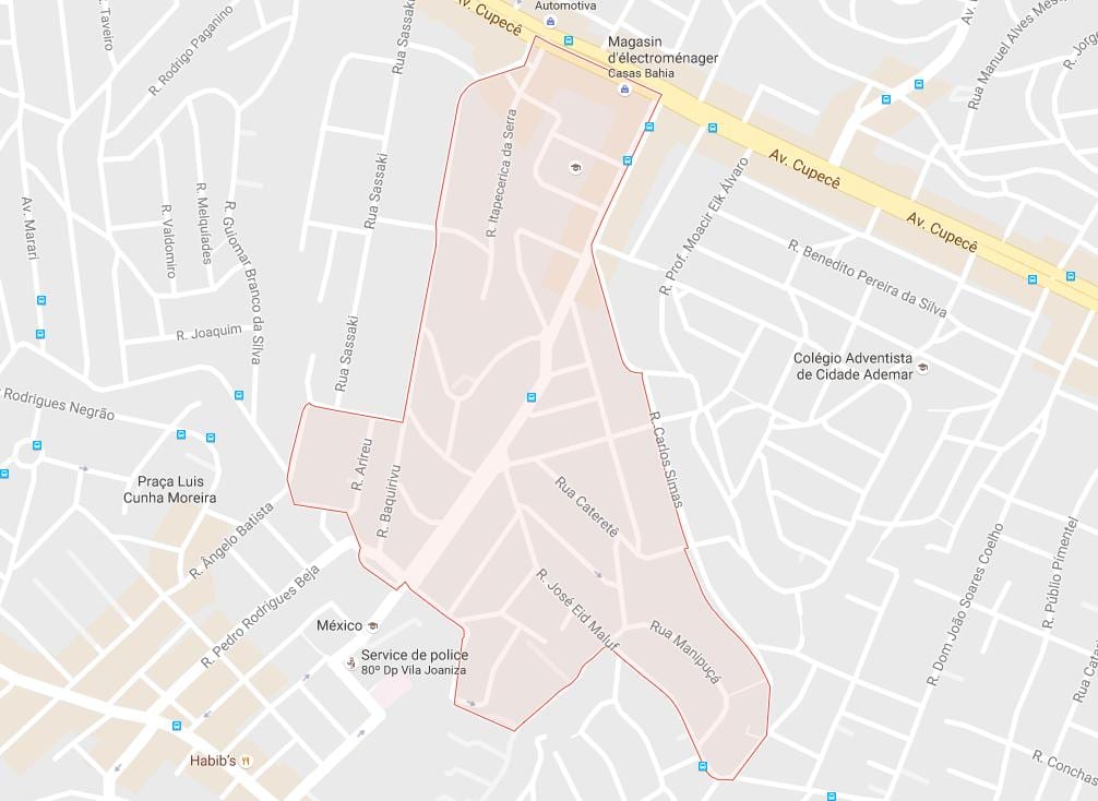 Mappa di Cidade p. ademar São Paulo