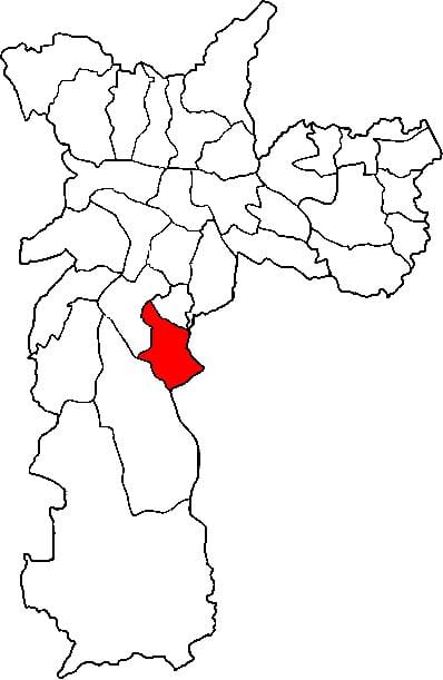 Mappa di Cidade p. ademar sub-prefettura di São Paulo