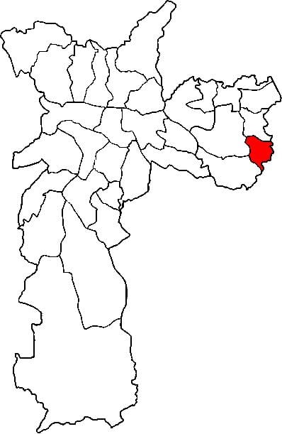 Mappa di Cidade Tiradentes, sub-prefettura di São Paulo