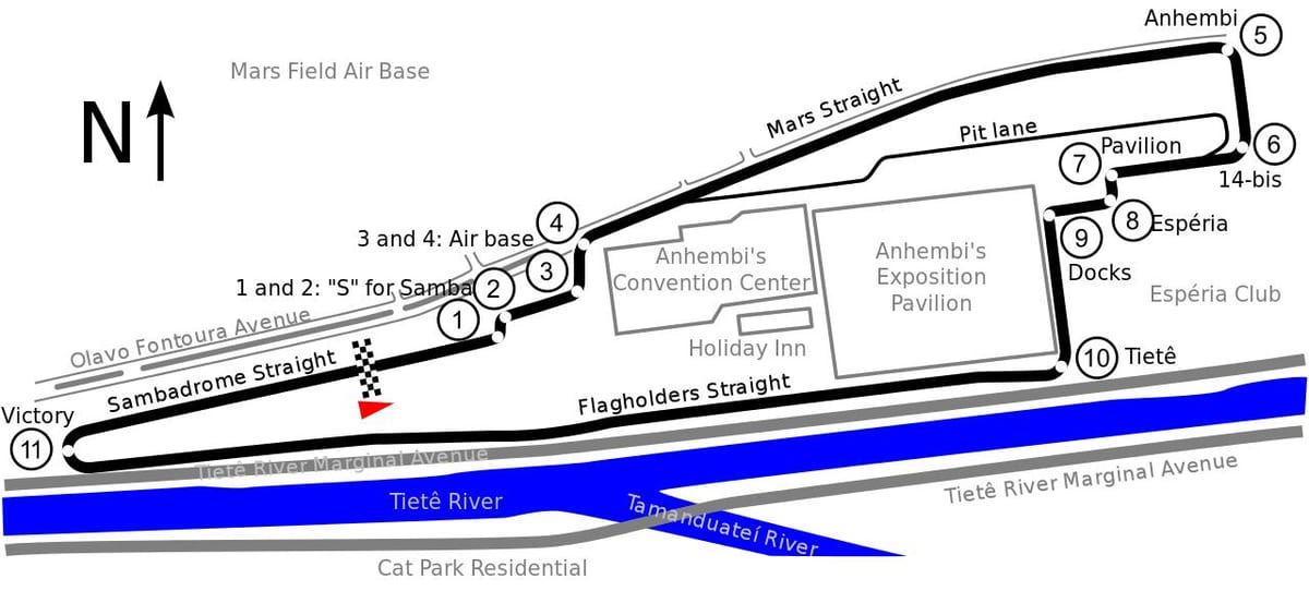 Mappa del Circuito di Anhembi São Paulo