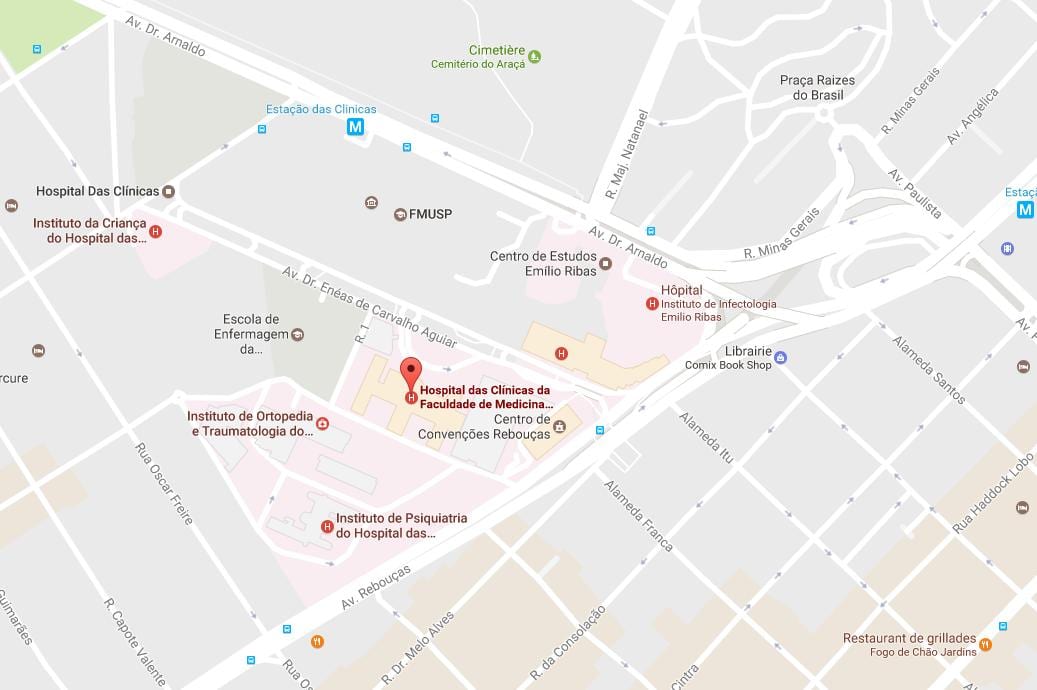 Mappa di Clínicas ospedale